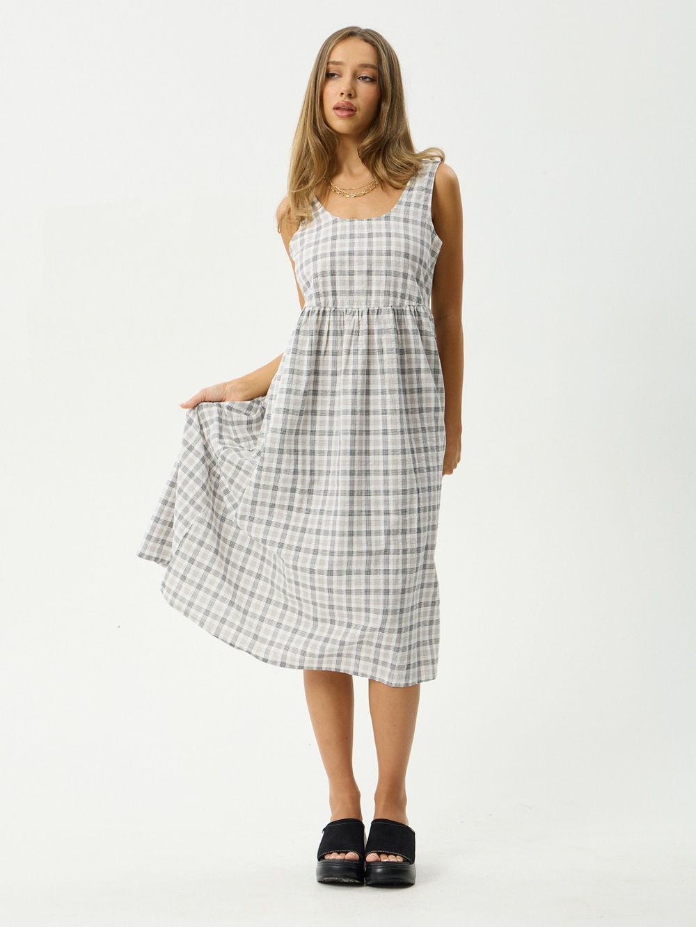 Afends Leo Seersucker Midi Dress